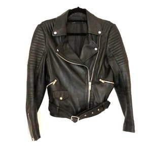 Zara Moto Genuine leather black jacket M